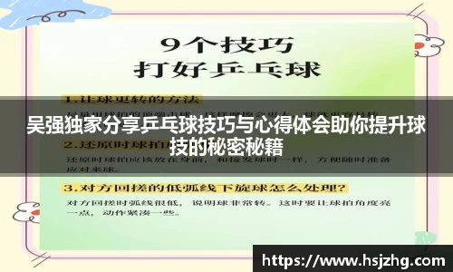 吴强独家分享乒乓球技巧与心得体会助你提升球技的秘密秘籍